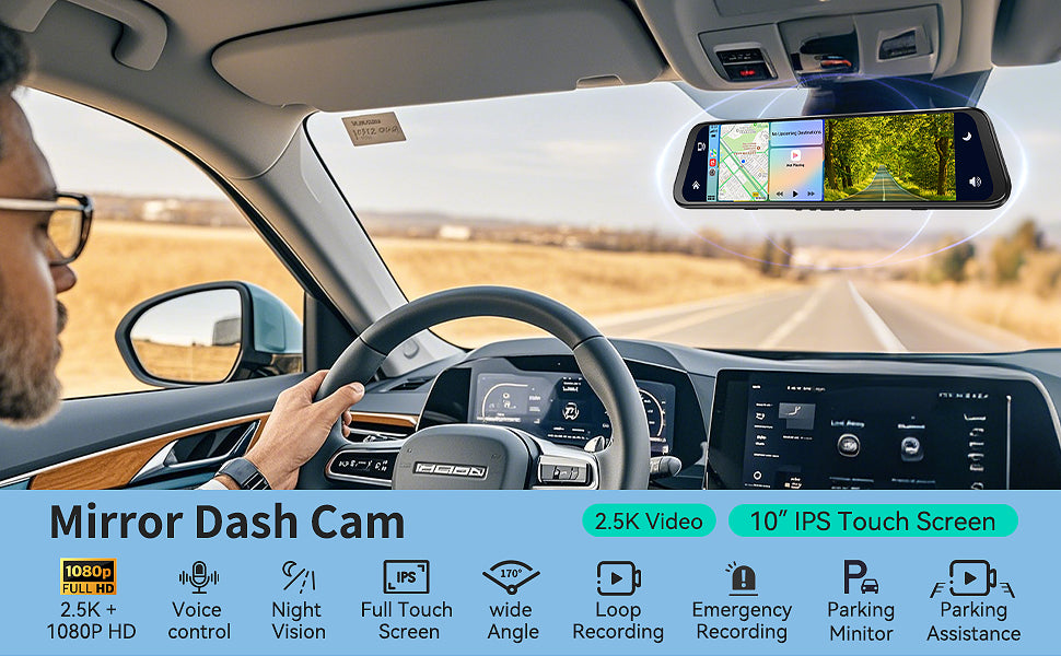 P11: 2.5K Dash Cam Wireless CarPlay Screen